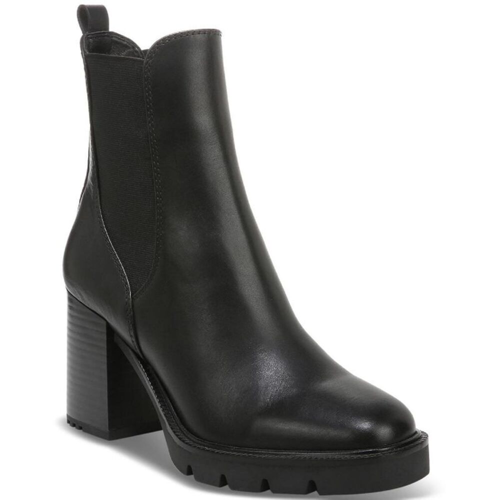Sam Edelman Black Leather Chelsea Block Heel Ankle Boots